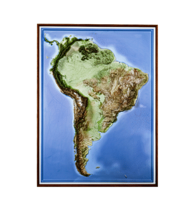 3D South America Map – Realistic Topographic Wall Art